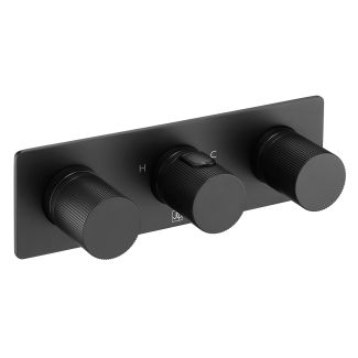 Just Taps Thermostatic concealed 3 outlet shower valve Matt Black