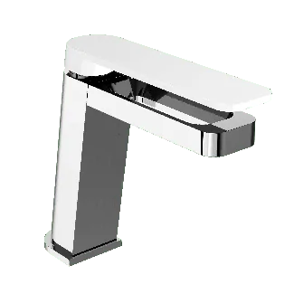 Just Taps AXEL Chrome & Matt White Single Lever Basin Mixer