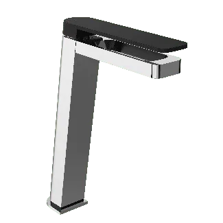 Just Taps AXEL Chrome & Matt Black Single Lever Tall Basin Mixer