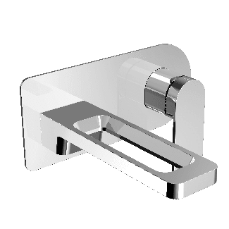 Just Taps AXEL Chrome single lever wall mounted basin mixer