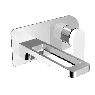 Just Taps AXEL Chrome & Matt White Single Lever Wall Mounted Basin Mixer