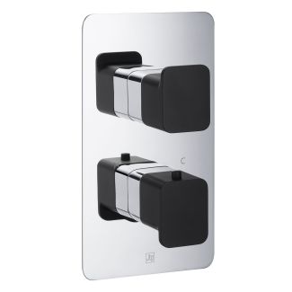 Just Taps AXEL Chrome & Matt Black Portrait Twin Outlet Shower Valve