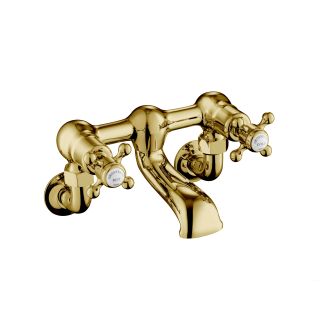 Just Taps Grosvenor Cross Antique Brass Edition Filler Wall Mounted