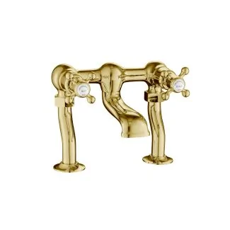 Just Taps Grosvenor Cross Antique Brass Edition Mounted Bath Filler