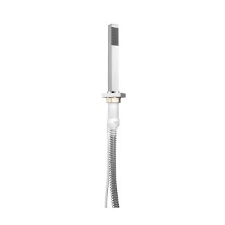 Just Taps Square Extractable shower hose, slim handle, with overflow waste drainer