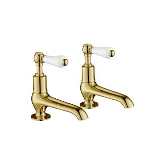 Just Taps Grosvenor lever long nose basin taps, LP 0.2 Brass with Nickel finish