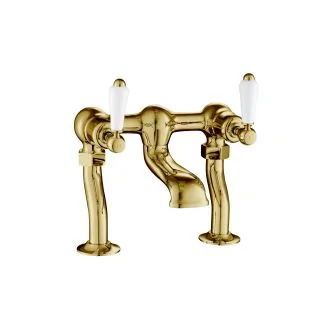 Just Taps Grosvenor Lever Antique Brass Edition Mounted Bath Filler