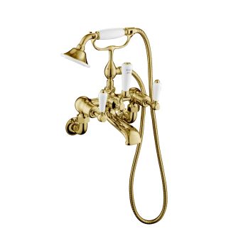 Just Taps Grosvenor Lever Antique Brass Edition Shower Mixer Wall Mounted with Kit