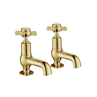 Just Taps Grosvenor Pinch Antique Brass Edition Cloakroom Basin Taps