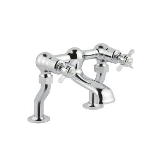 Just Taps Grosvenor Pinch Deck Mounted Bath Filler Brass with nickel finish