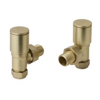 Just Taps Angled Brushed Brass Radiator Valve