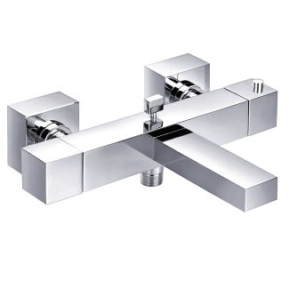 Just Taps Athena square wall mounted thermostatic bath shower mixer