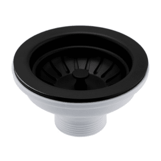 Just Taps Matt Black Basket Strainer Kitchen Sink Waste - 90mm