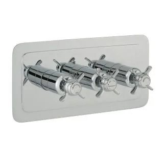 Just Taps Grosvenor Pinch Thermostatic Concealed 3 Outlet Shower Valve, Horizontal 