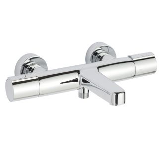 Just Taps Wall-mounted (with flanges) thermostatic bath shower mixer without kit