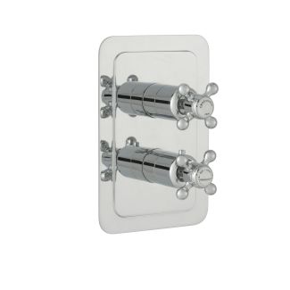 Just Taps Grosvenor Cross Nickel Grosvenor lever thermostatic concealed 1 outlet shower valve – 240mm