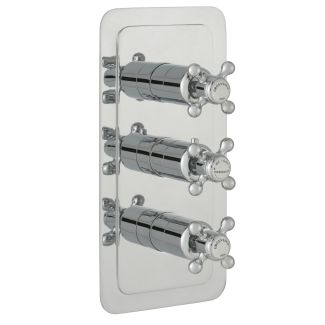 Just Taps Grosvenor Cross Nickel Grosvenor lever thermostatic concealed 2 outlet shower valve – 325mm