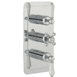 Just Taps Grosvenor Lever Thermostatic 2 Outlet Shower Valve Brass with Nickel finish