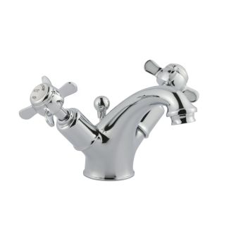 Just Taps Grosvenor Pinch Basin Mixer Brass with Nickel finish