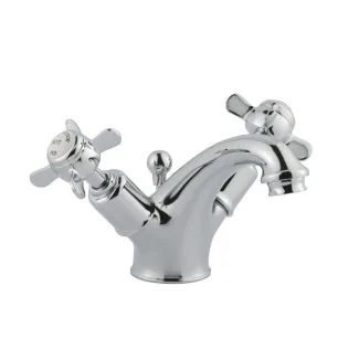 Just Taps Grosvenor Pinch Basin Mixer Brass with Nickel finish