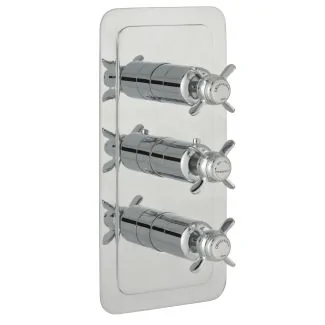 Just Taps Grosvenor Pinch Thermostatic 3 Outlet Shower Valve Brass with nickel finish – 325mm