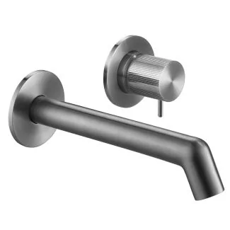 Just Taps Wall mounted basin mixer with lever Brushed Black