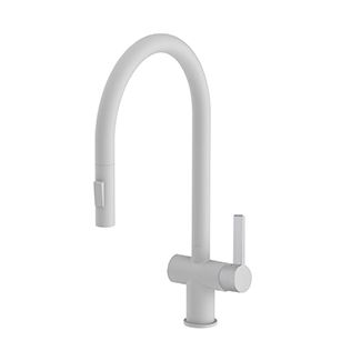 Just Taps VOS Matt White Single Lever Pull Out Sink Mixer