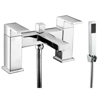 Just Taps Plus Sable Deck Mounted Bath Shower Mixer with Kit