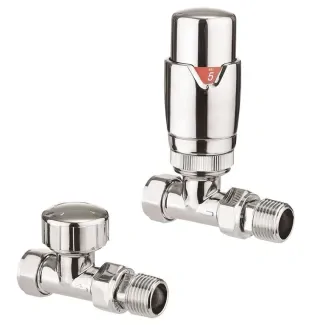 Crosswater Pier 15mm Straight Thermostatic Radiator Valves