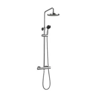 Just Taps Plus Round 2 Outlet Thermostatic Valve With Overhead And Hand Shower