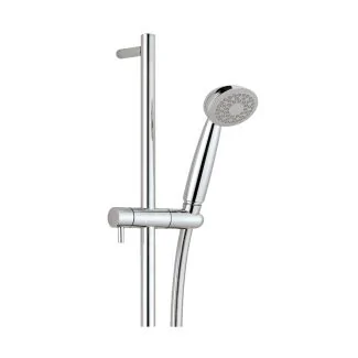 Just Taps Techno slide rail with tosca single function shower handle and plastic coated shower hose