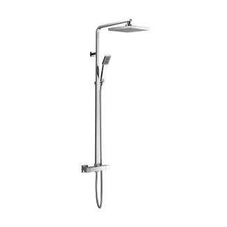 Just Taps Plus Square 2 Outlet Thermostatic Valve With Overhead And Hand Shower