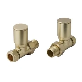 Just Taps Straight Brushed Brass Radiator Valve