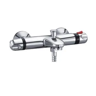 Just Taps Wall-mounted (with flanges) thermostatic bath shower mixer without kit, HP 