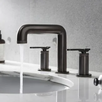 Crosswater Union Brushed Black Chrome 3 Hole Basin Mixer With Lever Handles