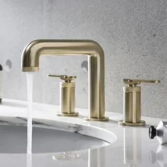 Crosswater Union Brushed Brass 3 Tap Hole Deck Mounted Lever Basin Mixer