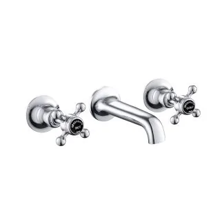 Just Taps Grosvenor Cross 3Hole Wall Mounted Basin Mixer