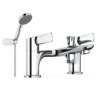 Just Taps Plus Yatin Deck Mounted Bath Shower Mixer With Kit